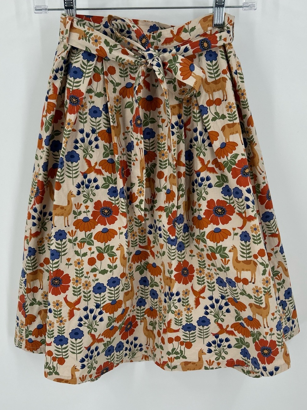 Princess Highway Llama & Wildflower A-Line Skirt - Size AU 8 / US 4